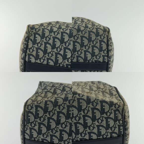 DIOR Trotter Canvas Boston Bag Navy Gold - Picture 10 of 12